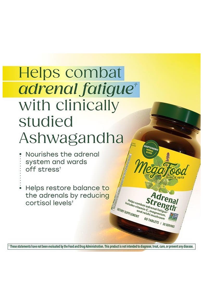 Adrenal Strength with Ashwagandha & Magnesium Glycinate, Reduces Cortisol Levels, 90 Tablets, Alternate, color, None