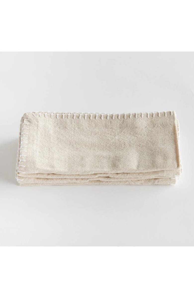 Napa Home & Garden Addie Taupe 100% Cotton Cloth Dinner Napkins Set of 4, Alternate, color, Beige