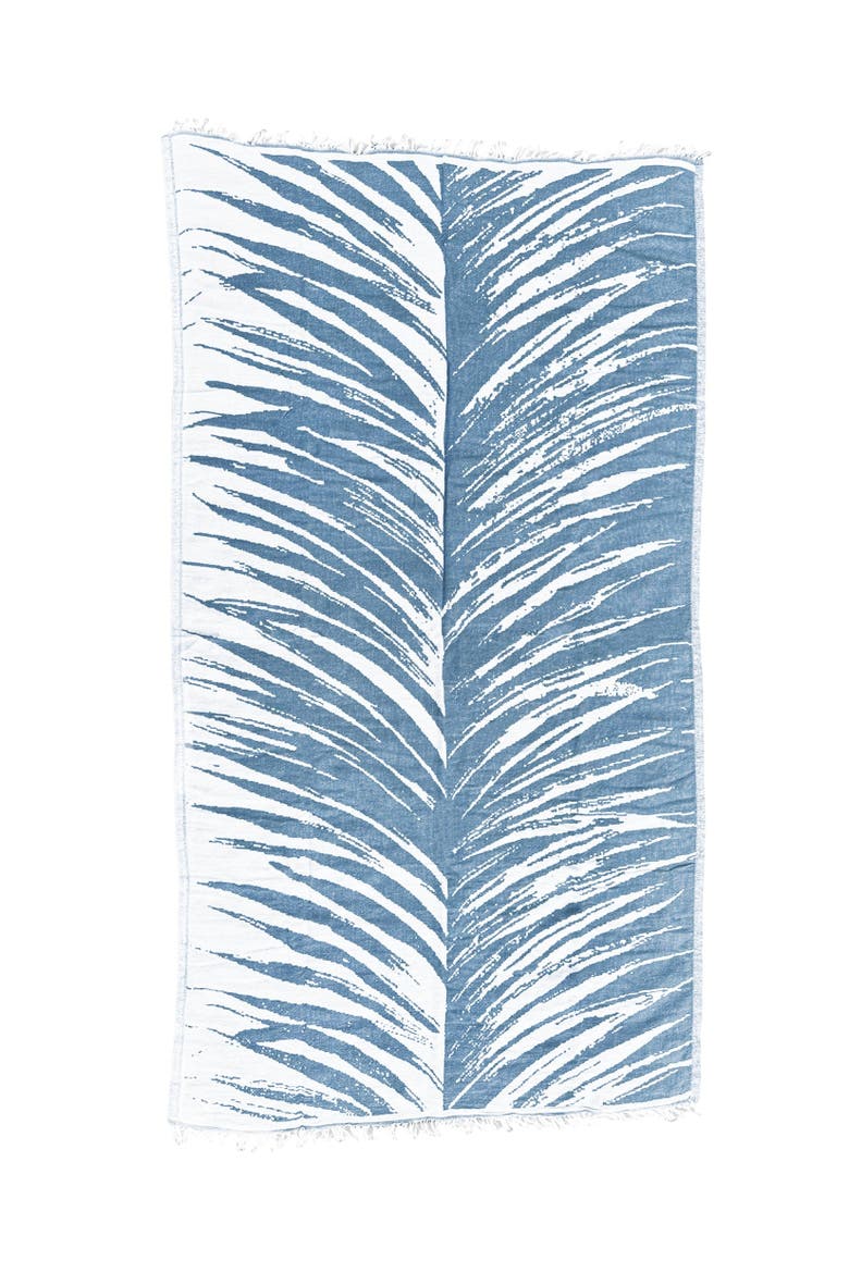 Tropical Turkish Cotton Beach Towel, Main, color, Peacock Blue