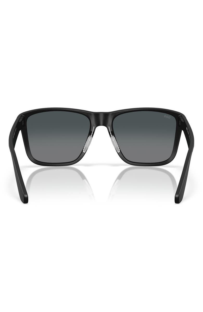 Costa Del Mar 59mm Polarized Rectangular Sunglasses, Alternate, color, Matte Black/ Gray 580G