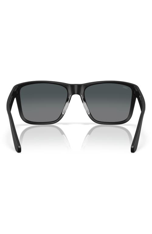Costa Del Mar 59mm Polarized Rectangular Sunglasses In Matte Black/gray 580g