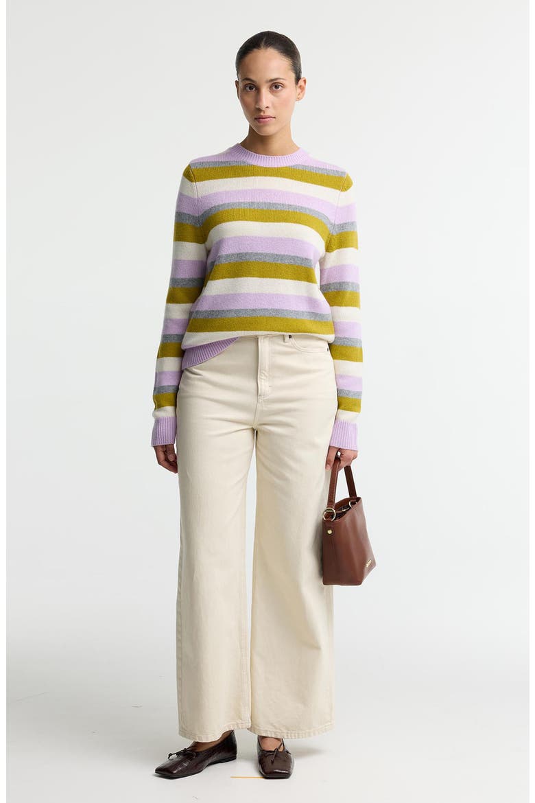 Woodhouse Striped Wool & Cashmere Sweater, Alternate, color, FROSTED HEATHER MULTI