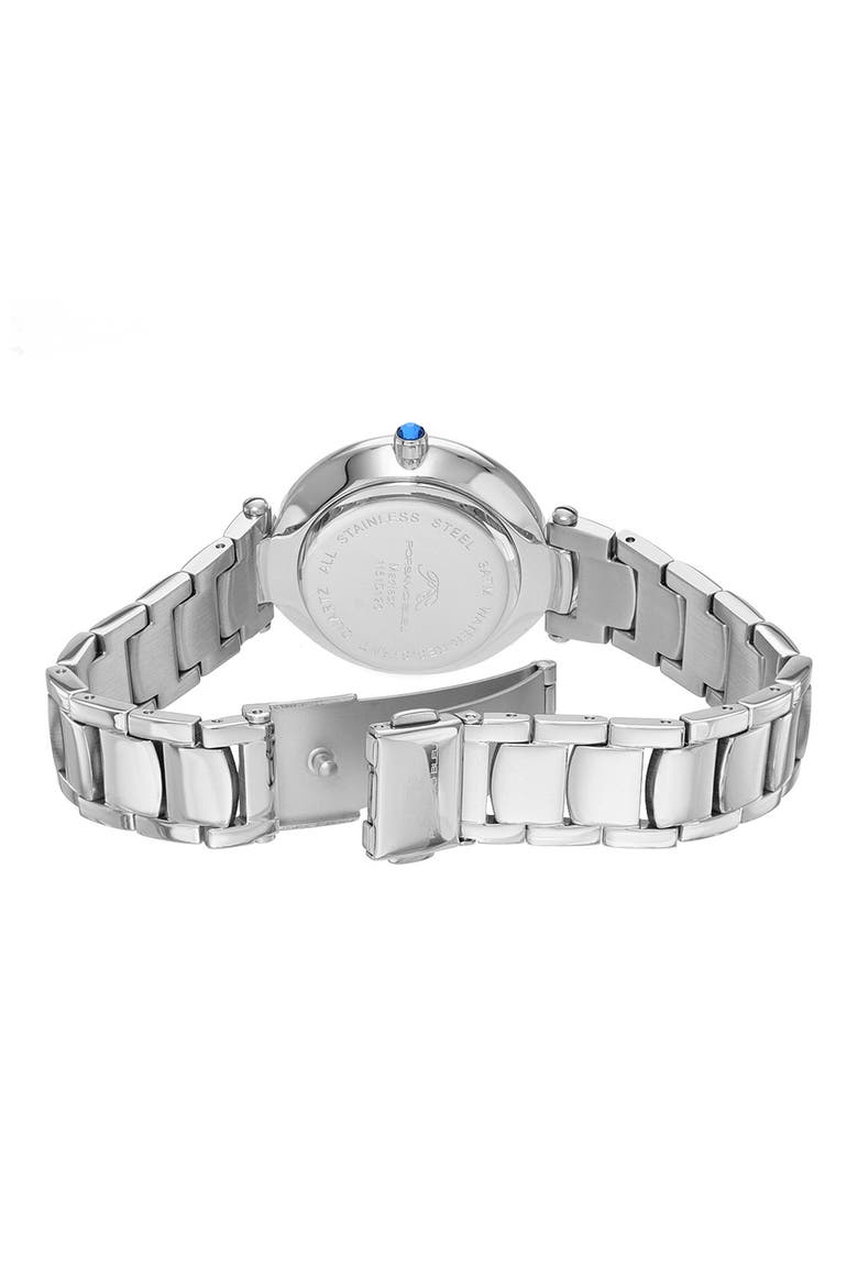 Women's Madison Guilloche Stainless Steel Bracelet Watch, 29mm, Alternate, color, SILVER/ TURQUOISE
