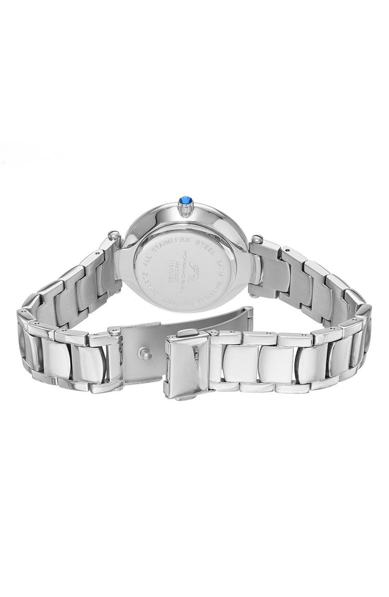PORSAMO BLEU Women's Madison Guilloche Stainless Steel Bracelet Watch, 29mm, Alternate, color, Silver/ Turquoise