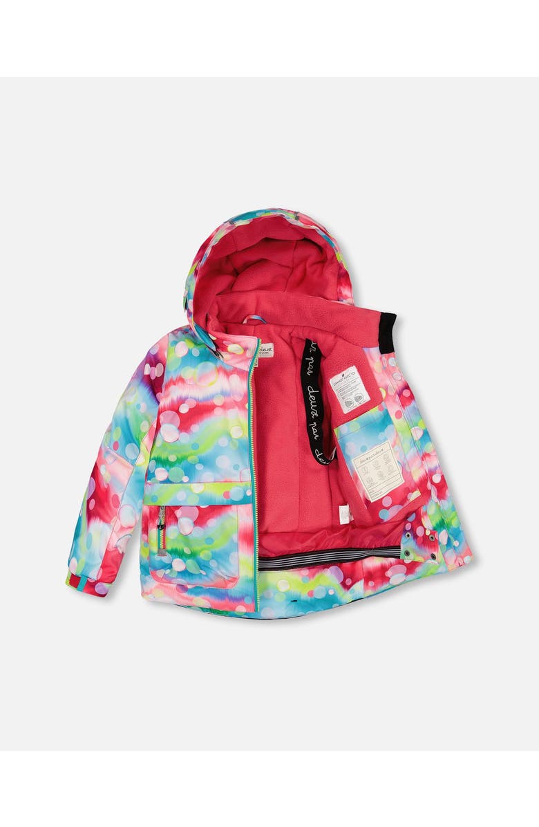 Deux par Deux Girl's Two Piece Snowsuit Printed Bubbles And Turquoise, Alternate, color, Viridian Green