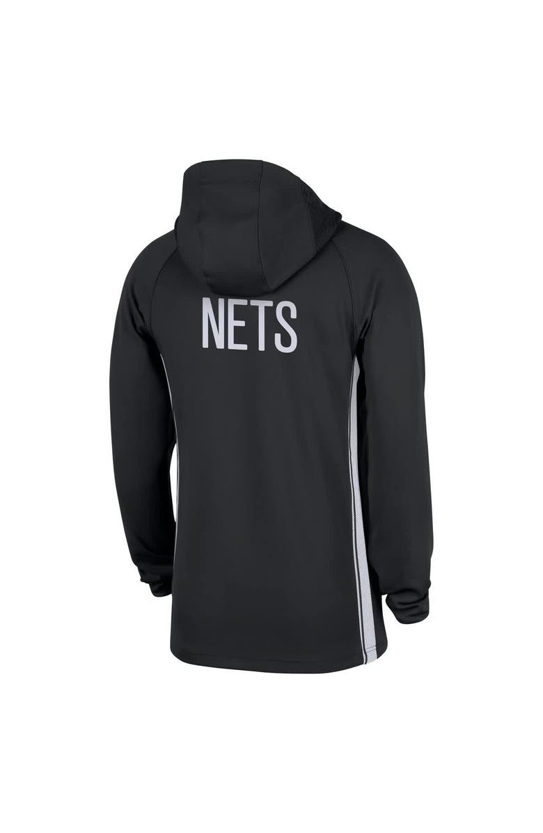 Nike Men's Nike  Black Brooklyn Nets Authentic On Court Zone Quarter-Zip Dri-FIT Hoodie Jacket, Alternate, color, Black