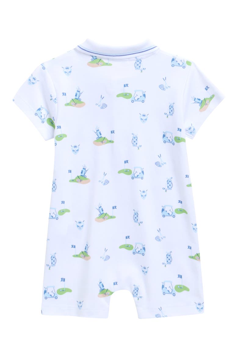 Print Pima Cotton Polo Romper, Alternate, color, MULTI BLUE