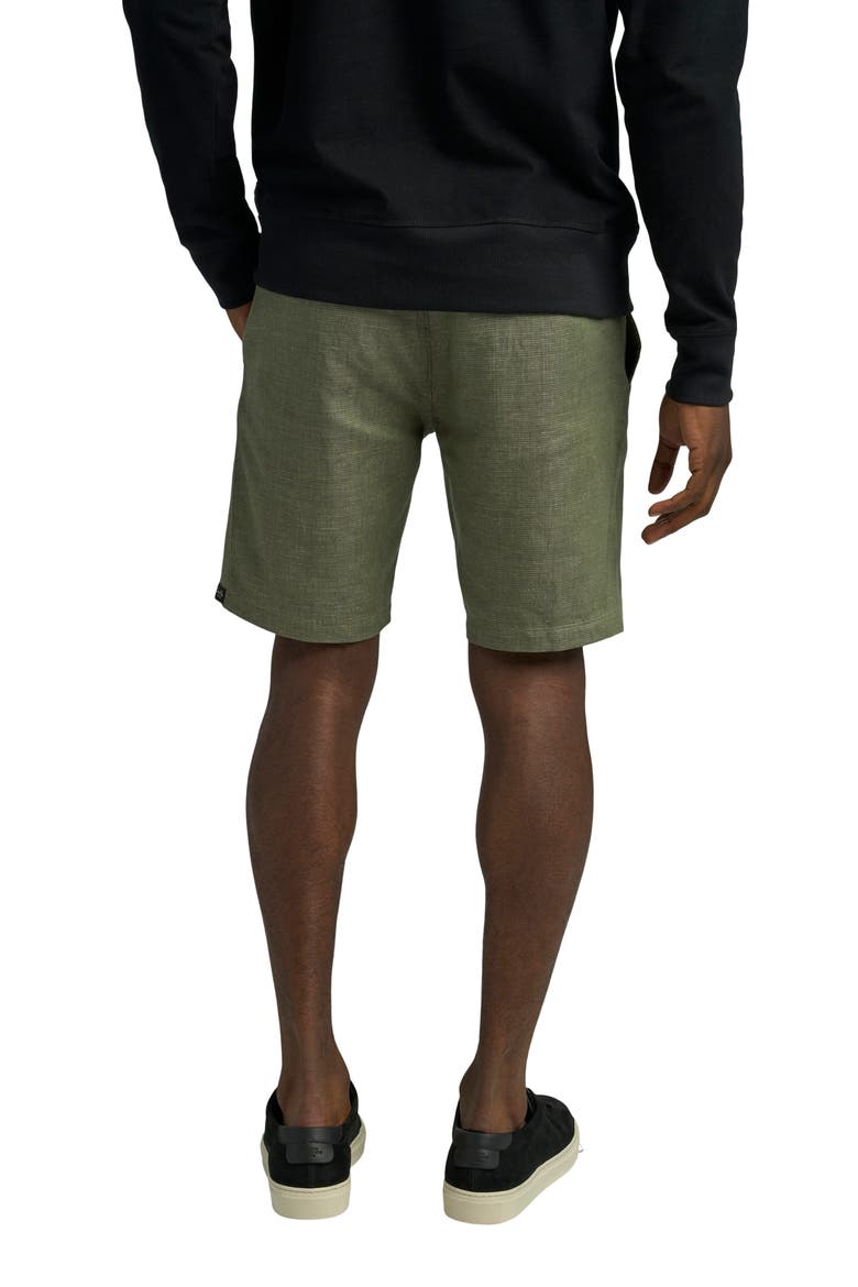 Tulum Flat Front Linen & Cotton Shorts, Alternate, color, ARMY