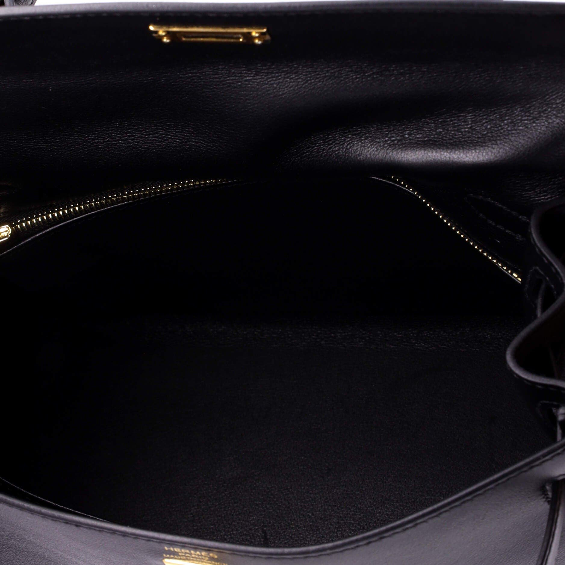 Pre-Owned Hermes Kelly Handbag Black Swift with Gold Hardware 25, Alternate, color, Noir