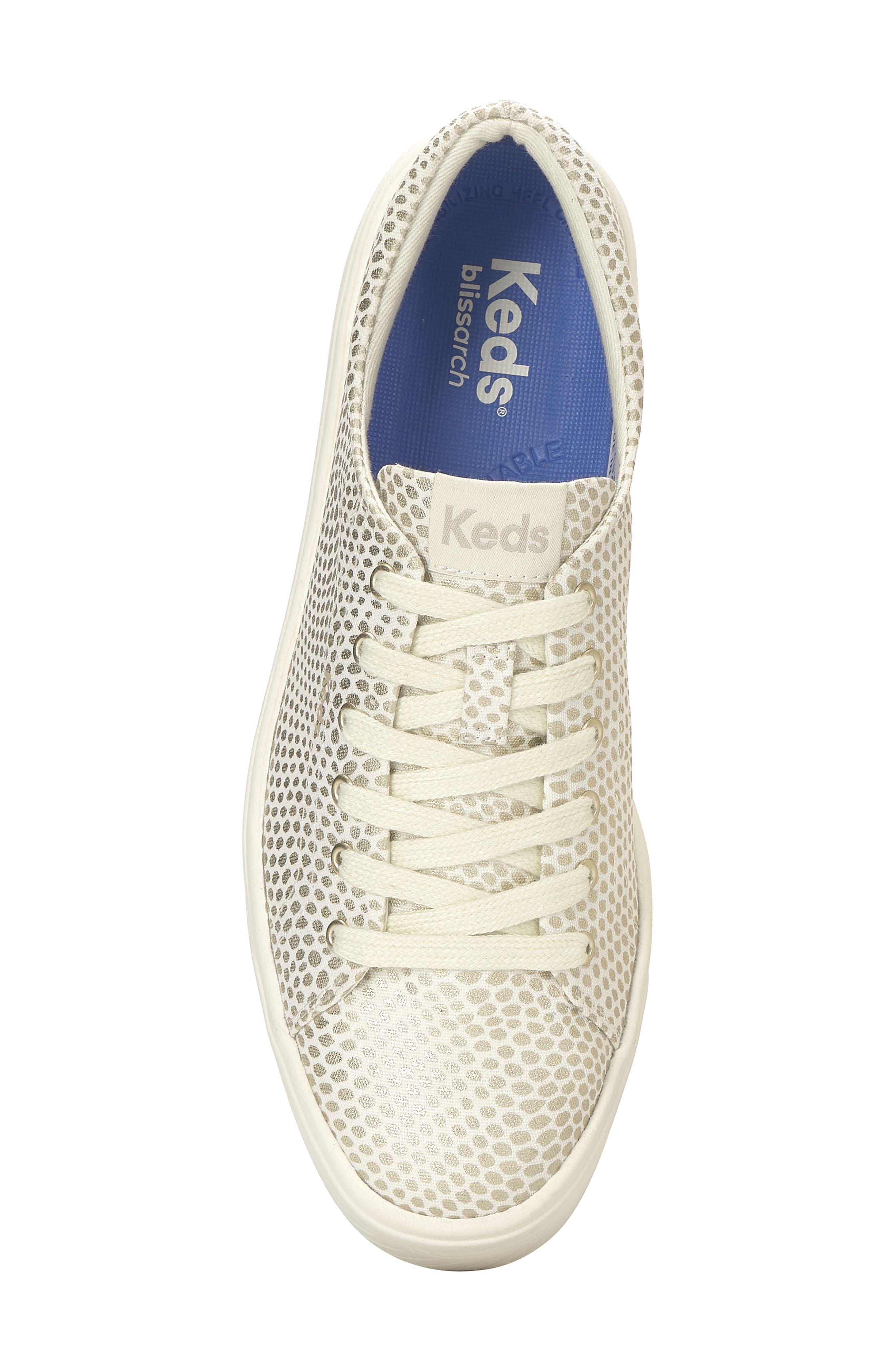 Skyler Metallic Foil Platform Sneaker, Alternate, color, EGRET
