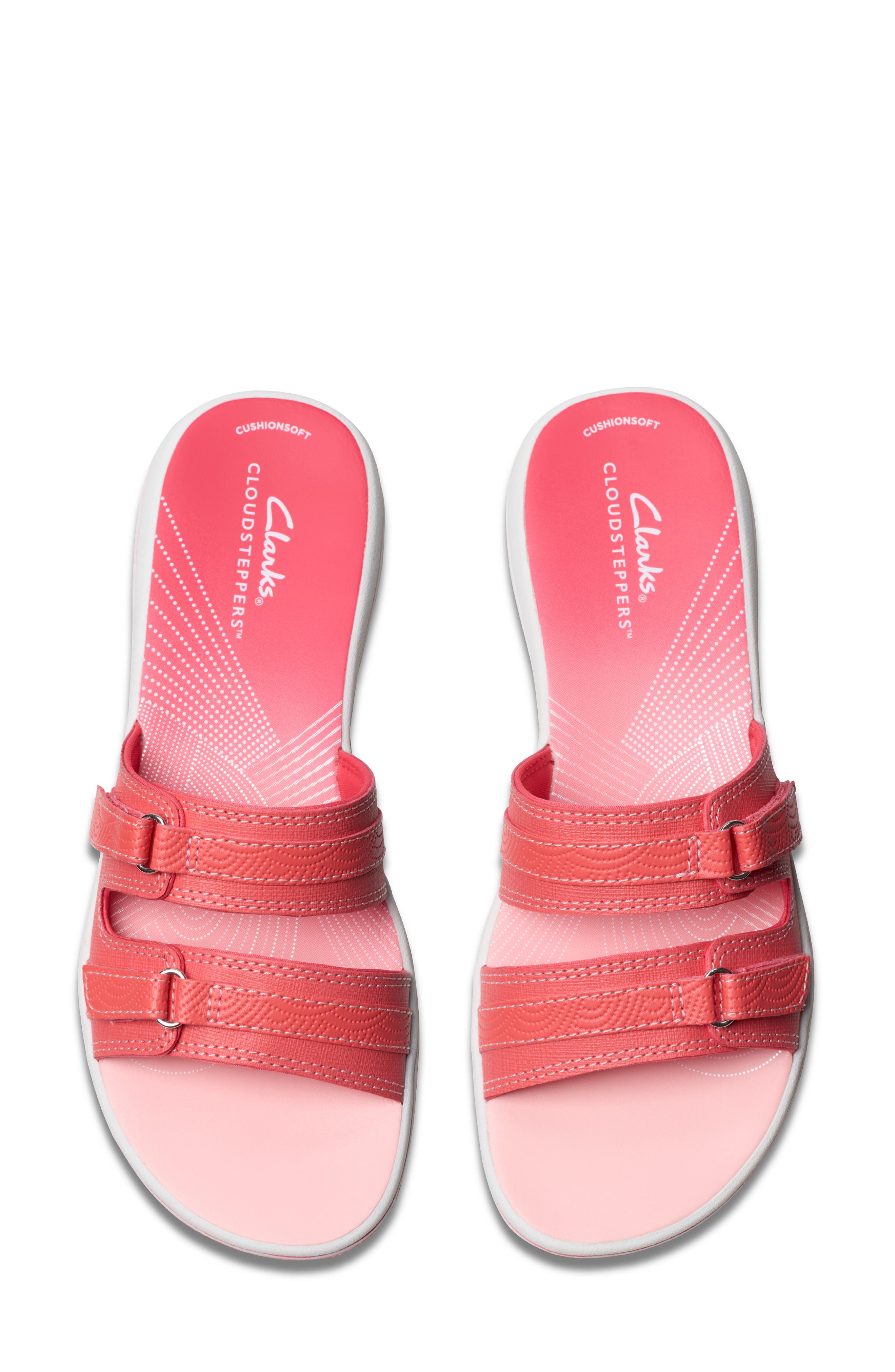 Clarks<sup>®</sup> Breeze Piper Slide Sandal, Alternate, color, Brt Coral Ombre