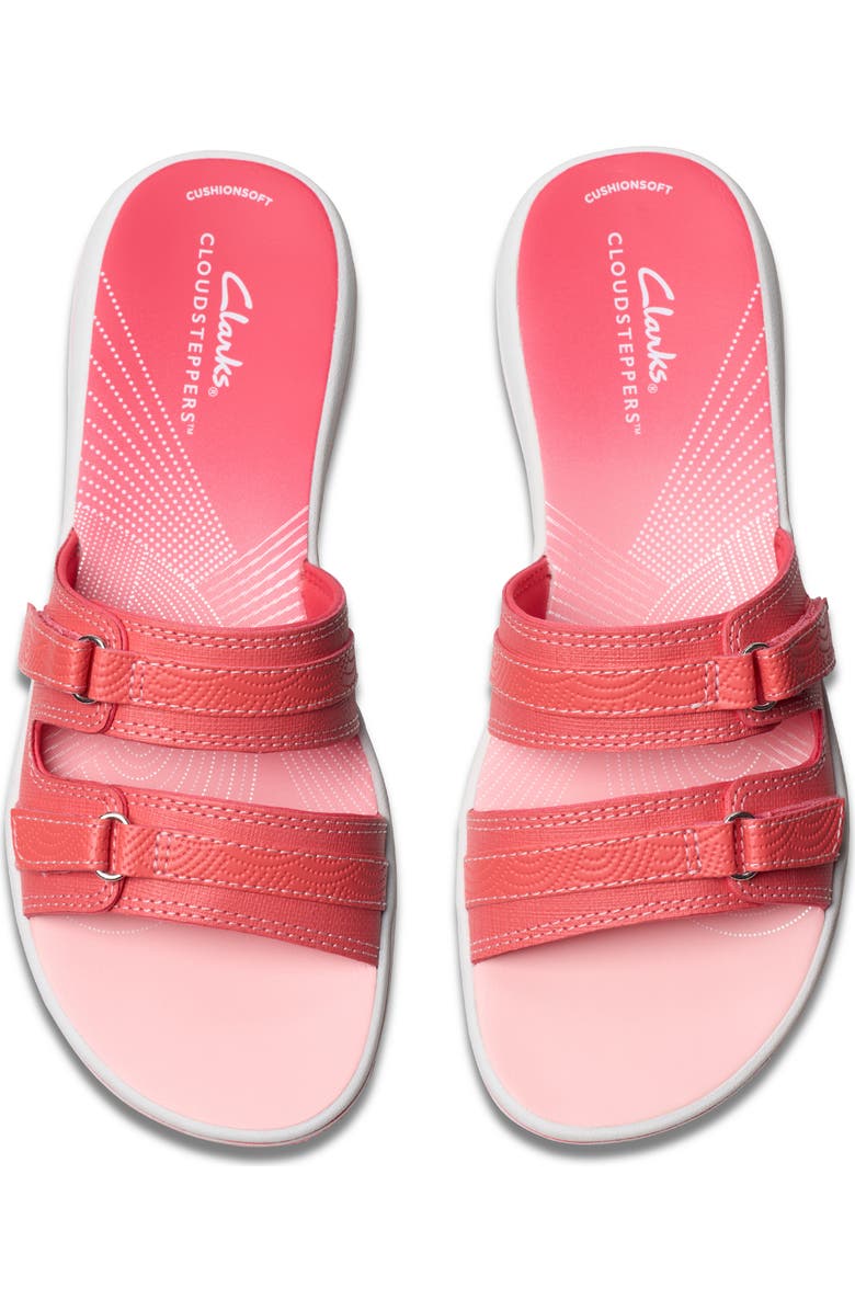 Clarks<sup>®</sup> Breeze Piper Slide Sandal, Alternate, color, Brt Coral Ombre