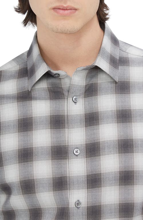 Bugatchi Julian Shaped Fit Stretch Print Button-up Shirt In Anthracite