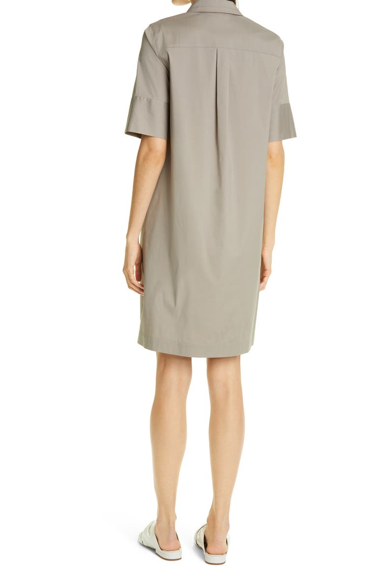 Conroy Classic Stretch Cotton Blend Shirtdress, Alternate, color, MINK GREY