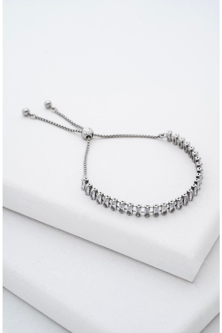 Isabela Cubic Zirconia Baguette Bracelet, Alternate, color, SILVER TONE/ CLEAR CRYSTAL