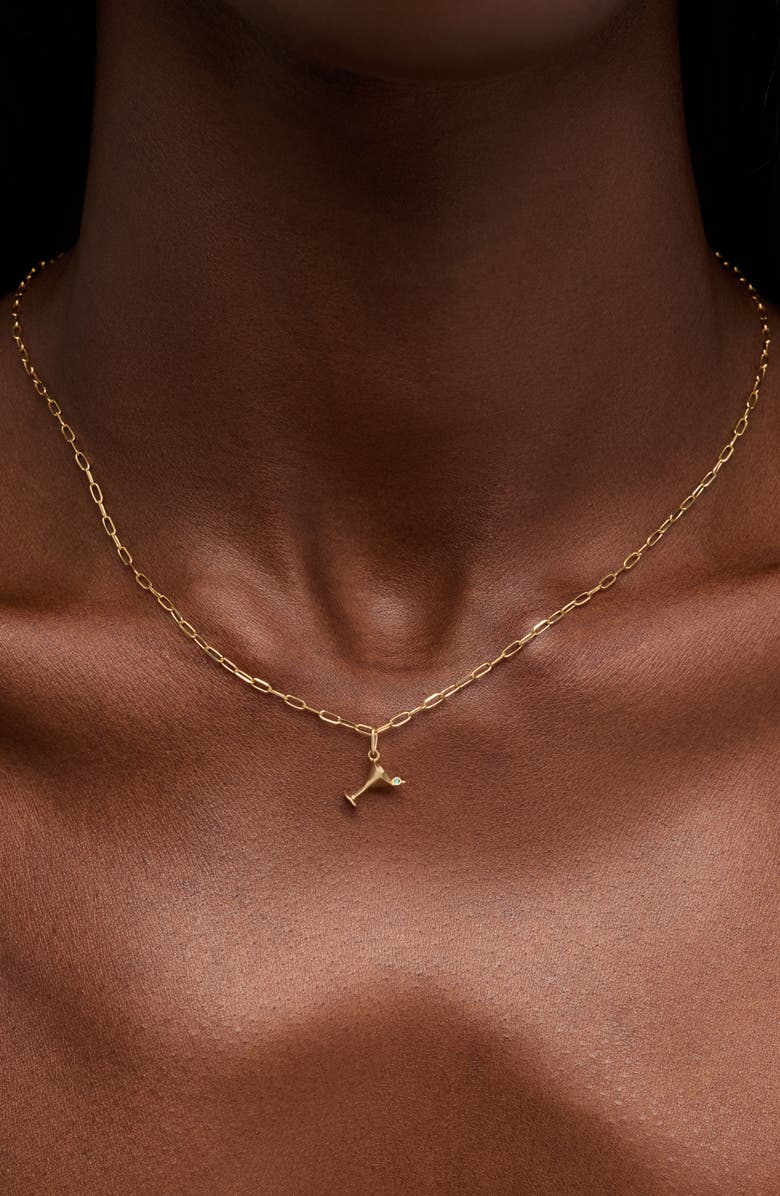 Ana Luisa Solid Yellow Gold - Martini Charm Necklace, Alternate, color, Gold