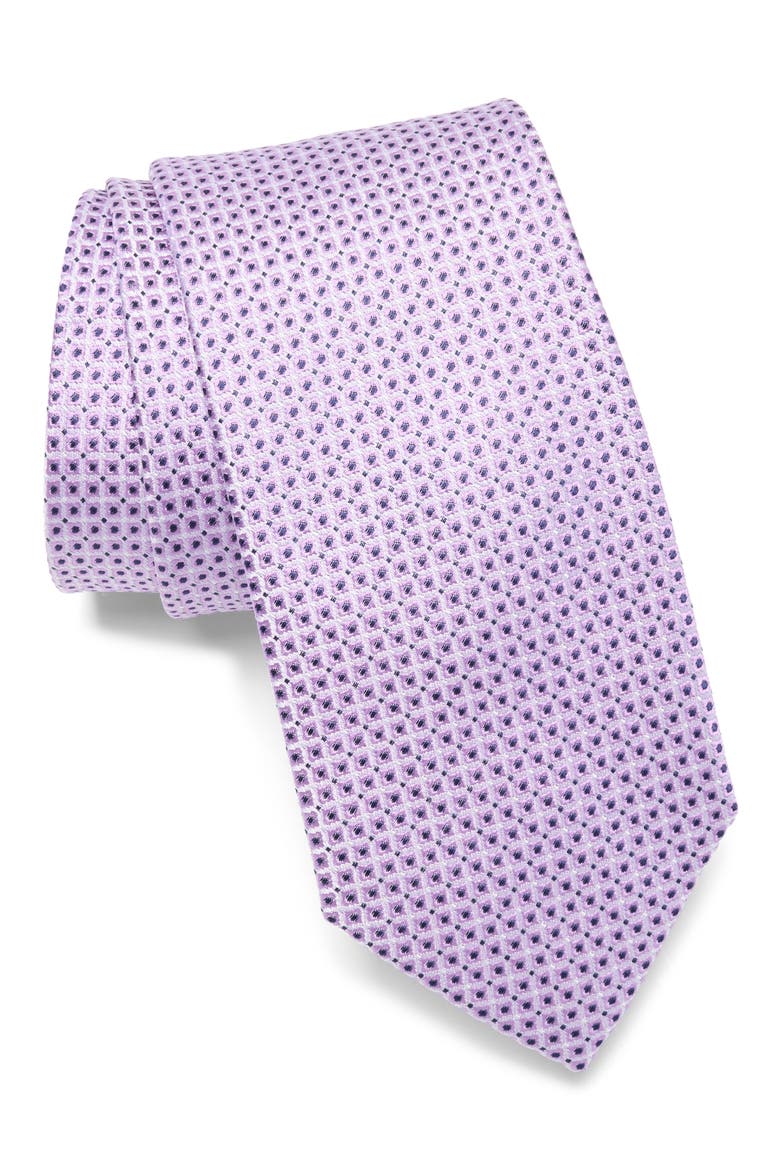 Neat Silk Tie, Main, color, LILAC