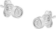 Haus of Brilliance 10K Gold 1/7 Ct Round Diamond Bezel- Stud Earrings