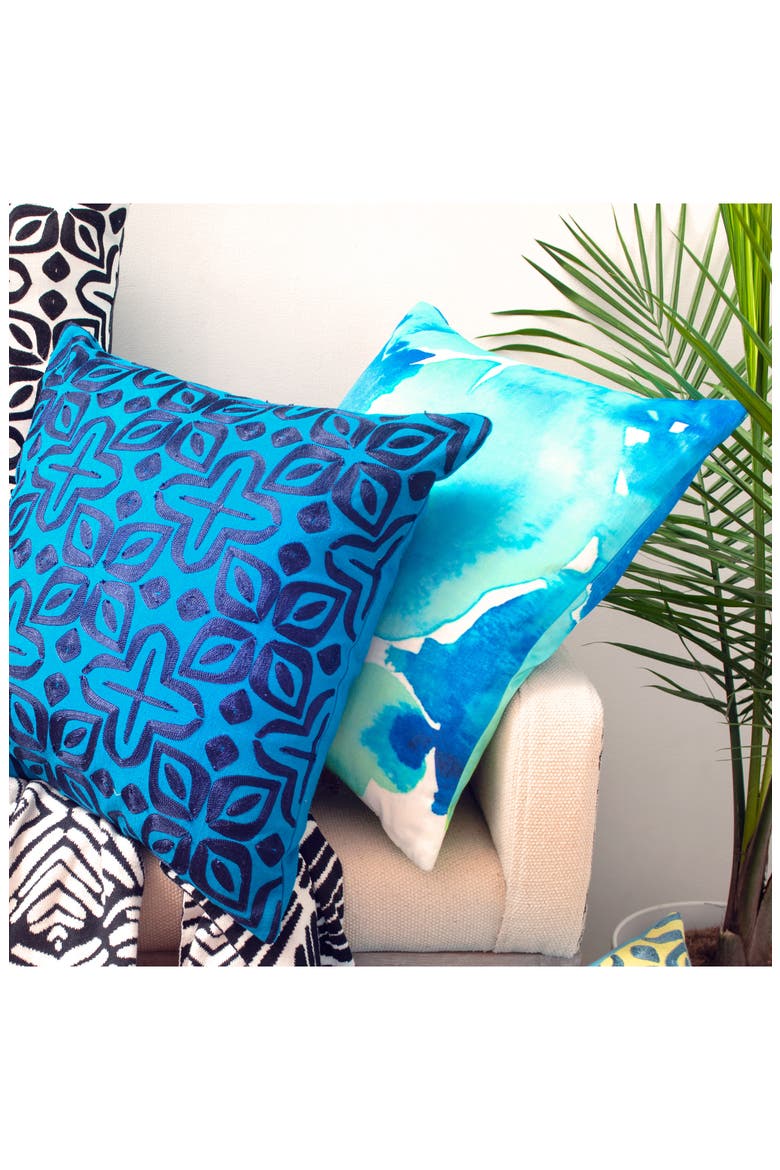 Caribbean Accent Pillow, Alternate, color, BLUE