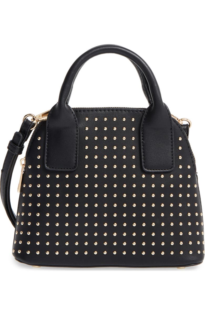 Sole Society Amalia Studded Dome Faux Leather Satchel, Main, color,