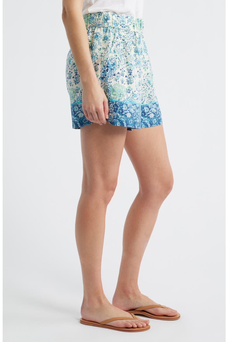 Paisley Print Shorts, Alternate, color, CADET BLUE/ BLUE GROTTO