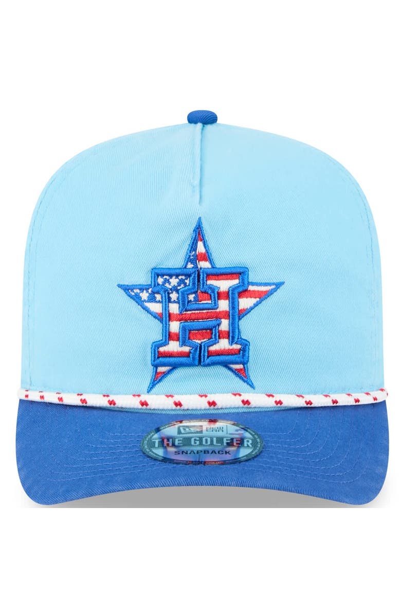 New Era Men's New Era Light Blue/Blue Houston Astros 2025 Fourth of July Golfer Snapback Hat, Alternate, color, 