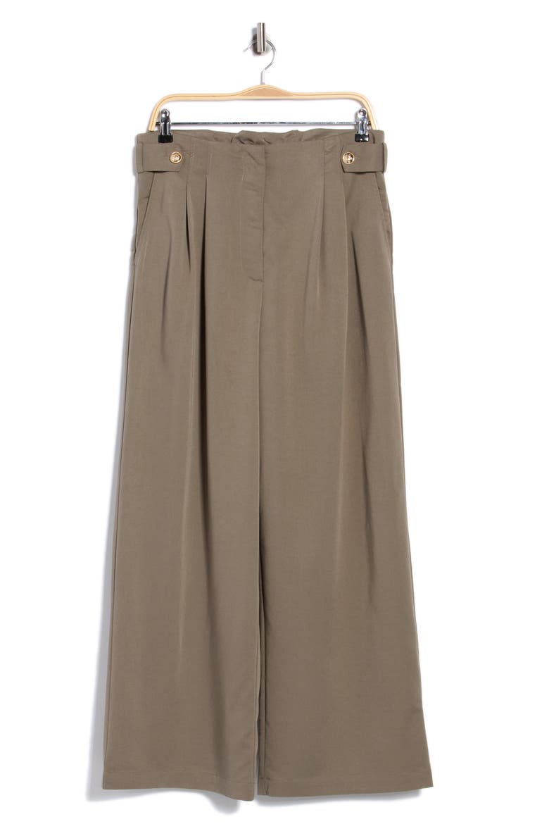 Pleated Wide Leg Pants, Alternate, color, LIGHT OLIVE