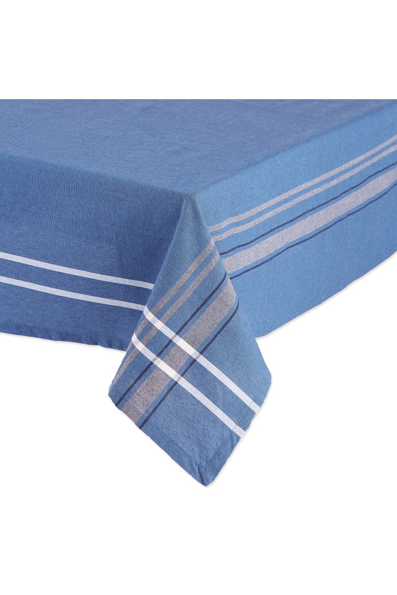 French Stripe Tablecloth, Alternate, color, Blue
