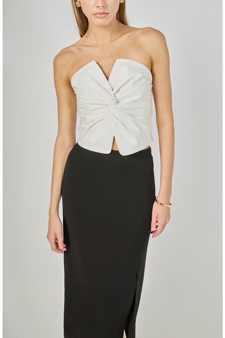 Twist Knot Cropped Tube Top, Alternate, color, WHITE