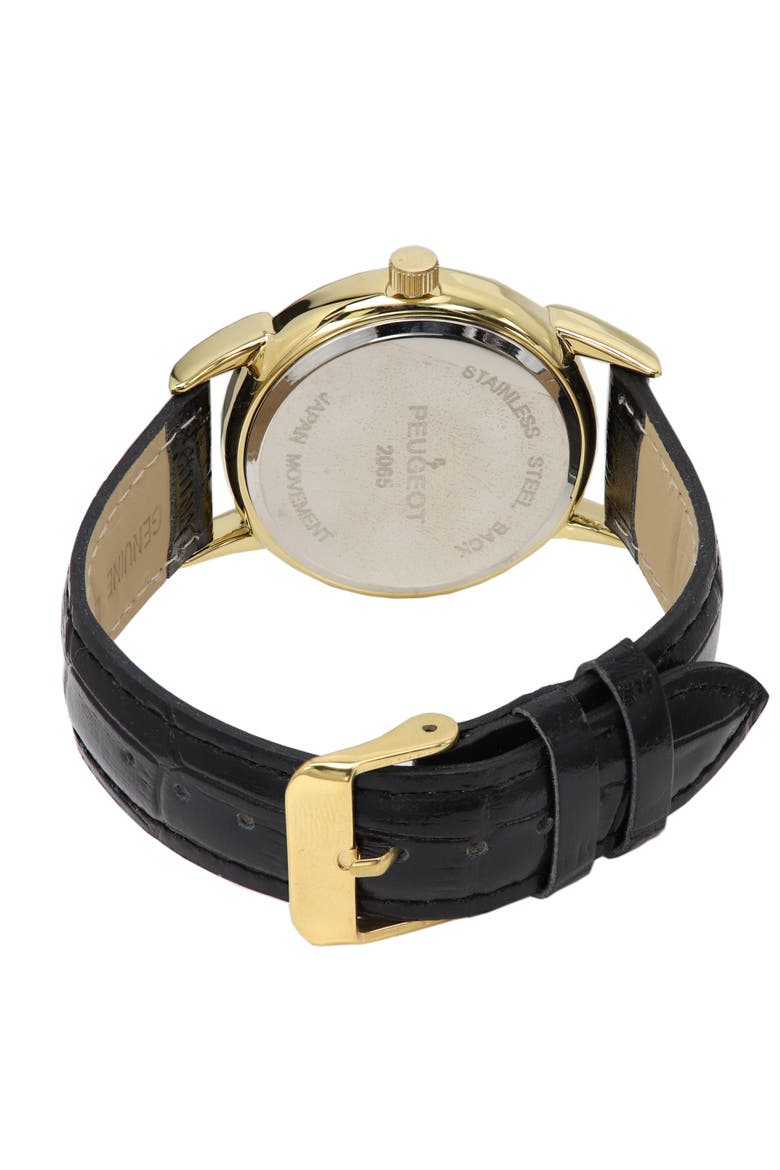 Vintage Easy Read Remote Sweep Leather Watch - 38MM, Alternate, color, Black