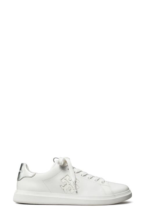Tory Burch Double T Howell Court Sneaker In Silver