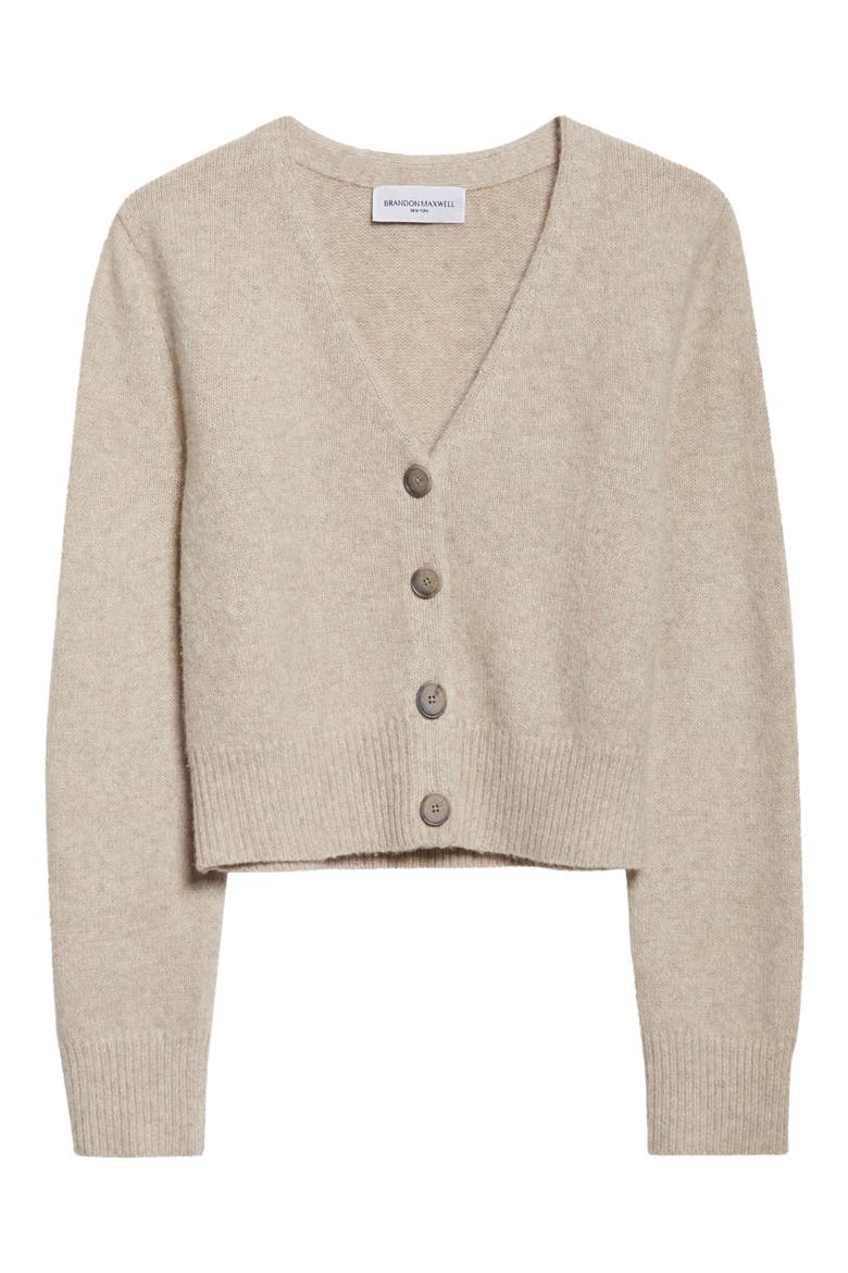 The Sloane Cashmere & Silk Cardigan, Alternate, color, MARLED OATMEAL