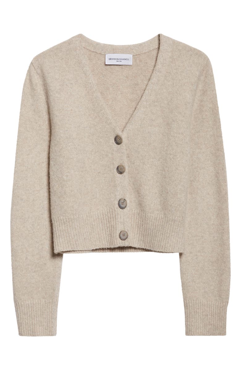 Brandon Maxwell The Sloane Cashmere & Silk Cardigan, Alternate, color, Marled Oatmeal
