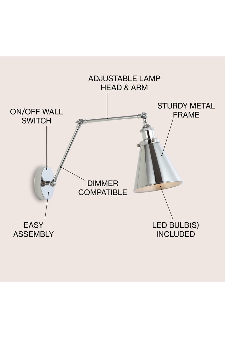 Rover Adjustable Arm Metal LED Wall Sconce, Alternate, color, Chrome
