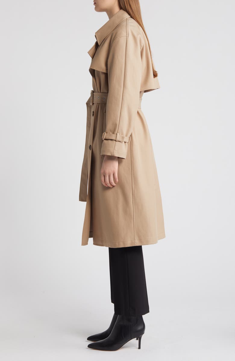 Theory Cotton Twill Trench Coat, Alternate, color, Khaki