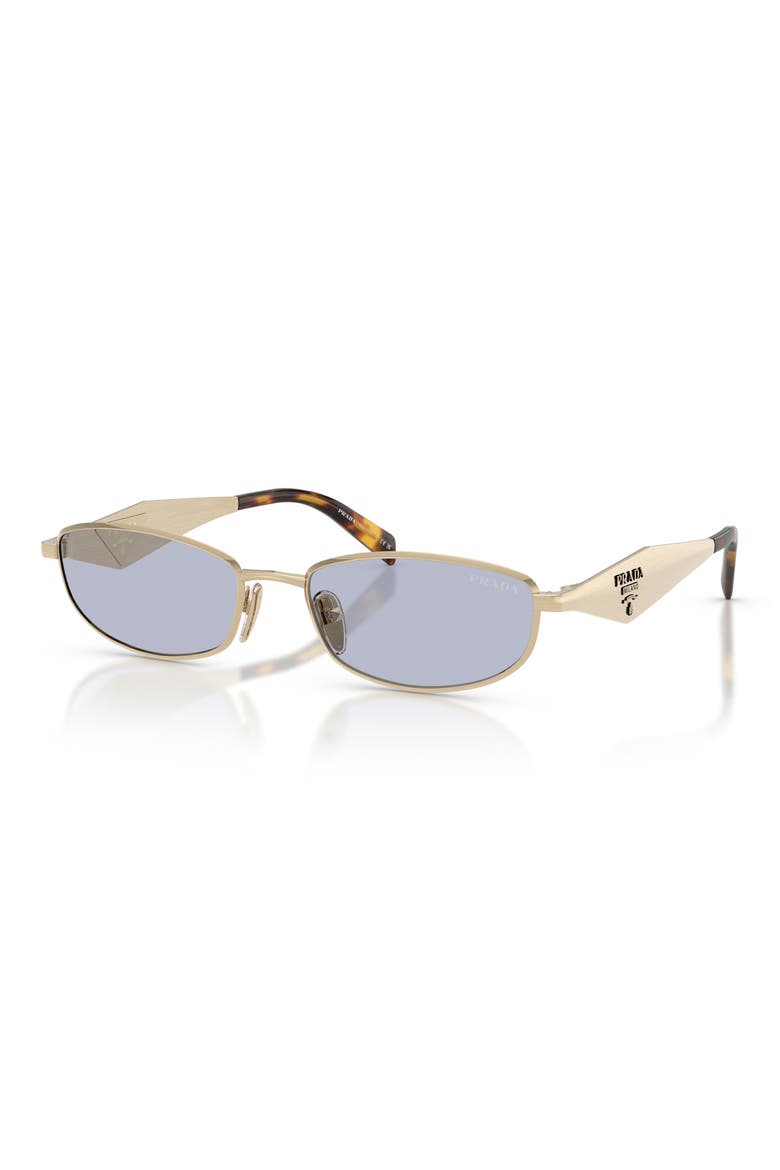 55mm Oval Sunglasses, Alternate, color, PALE GOLD / BLUE