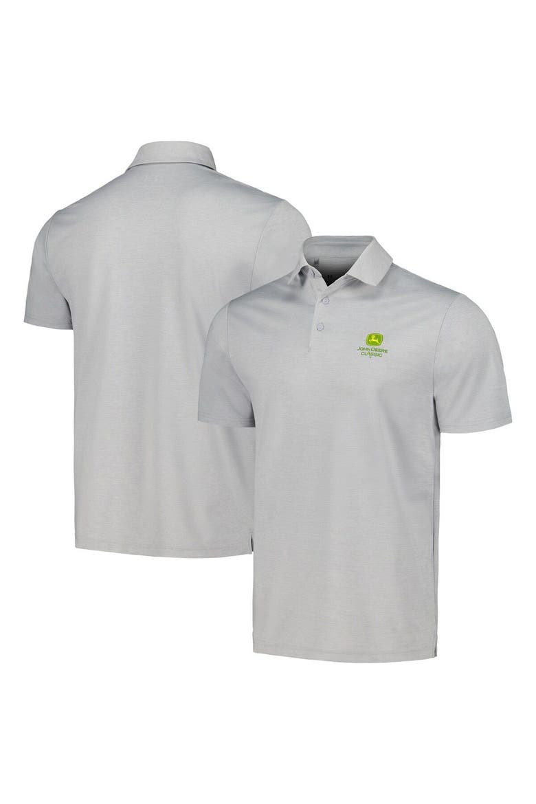 Men's Under Armour Gray John Deere Classic Playoff 3.0 Heather Polo, Main, color, Gray