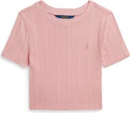 Polo Ralph Lauren Kids' Pointelle Knit Short Sleeve Top