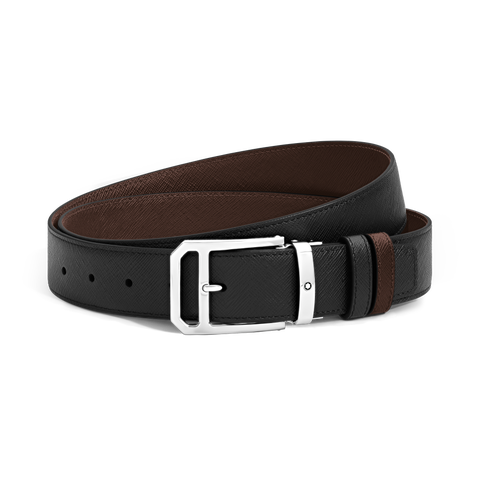 Sartorial Leather Double 35mmRectangular Buckle Belt