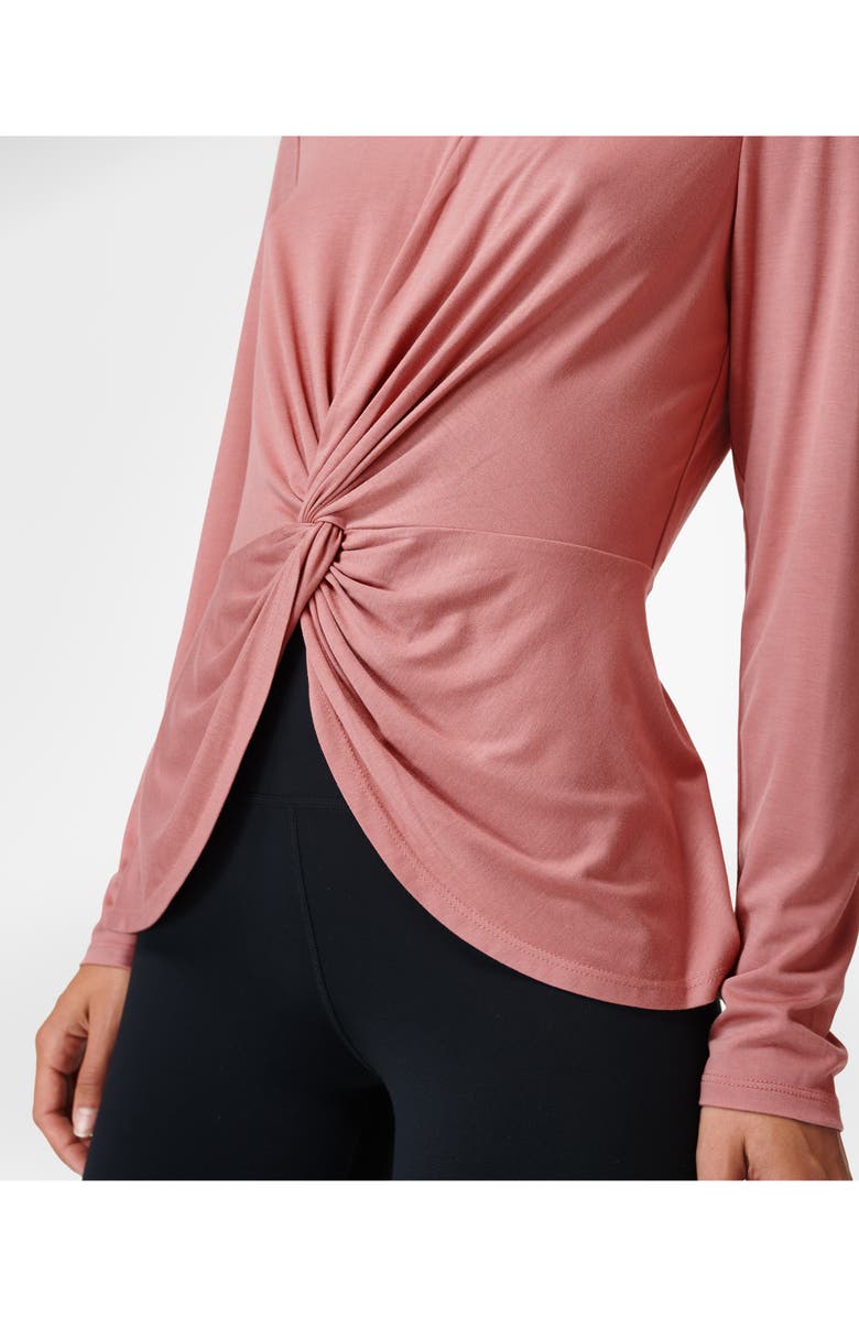 Sweaty Betty Tori Twist Front Hooded Pullover, Alternate, color, Cinder Pink