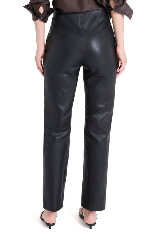 Twp Logan Tapered Ankle Straight Leg Leather Pants In Black