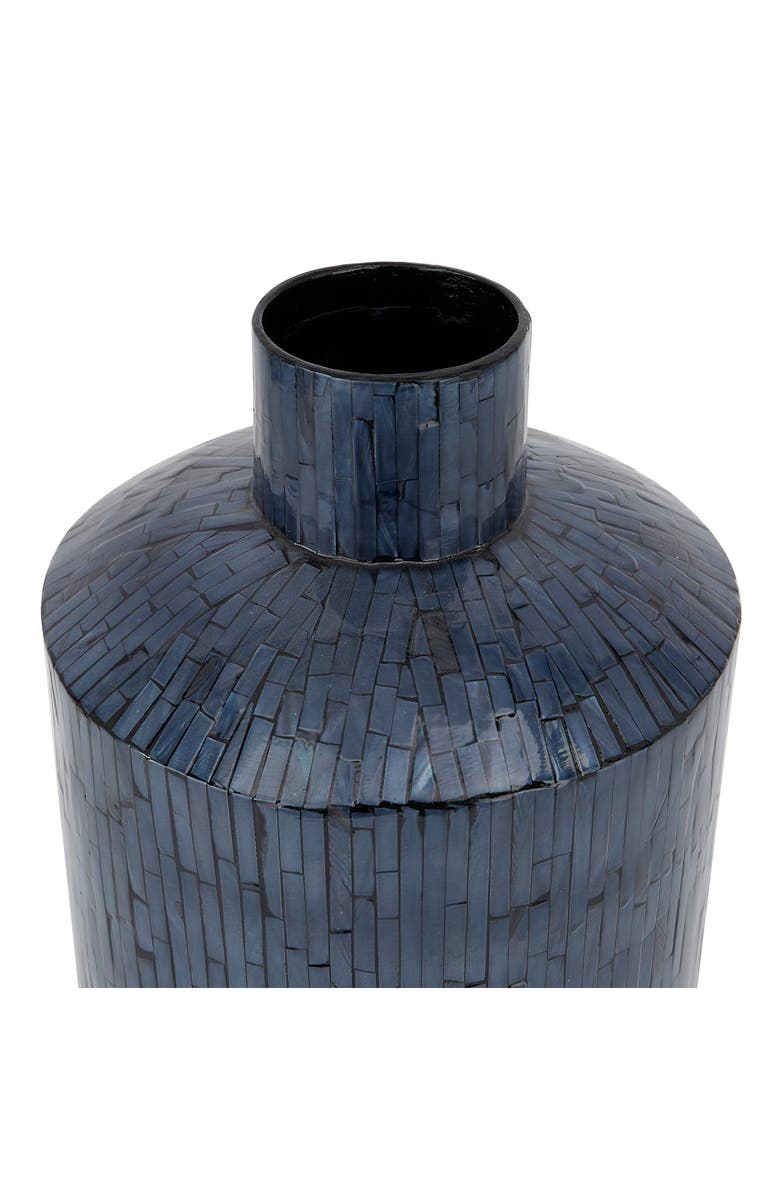 VIVIAN LUNE HOME Blue Mother of Pearl Contemporary Vase, Alternate, color, Blue