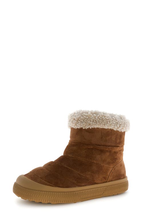 Voile Blanche Pan Genuine Shearling Lined Bootie In Brown