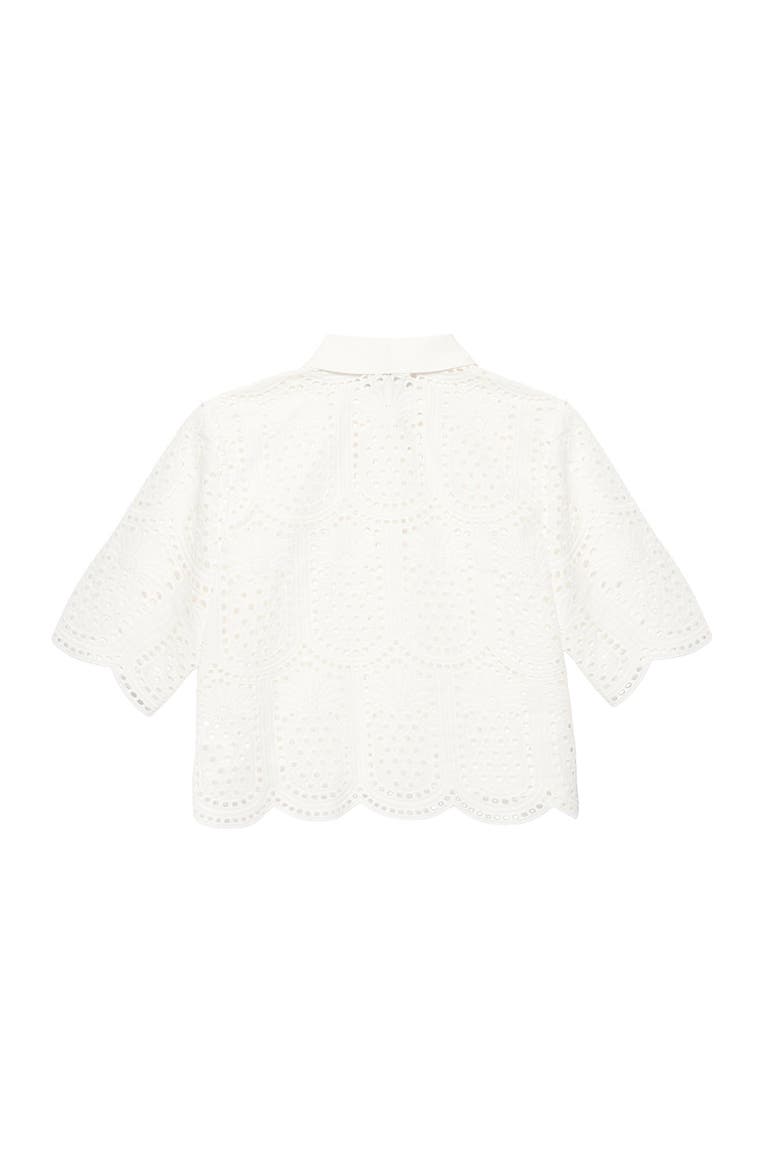 Cotton Broderie Shirt, Alternate, color, Ivory
