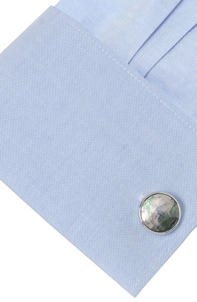Cufflinks, Inc. Mosaic Smoke Mother-of-Pearl Cuff Links, Alternate, color, Silver