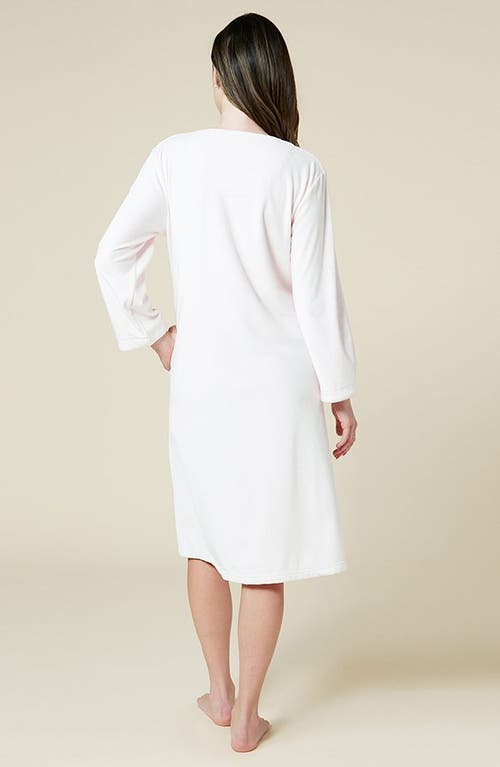 Softies Serenity 3/4 Sleeve Short Zip Robe In Blush Pink