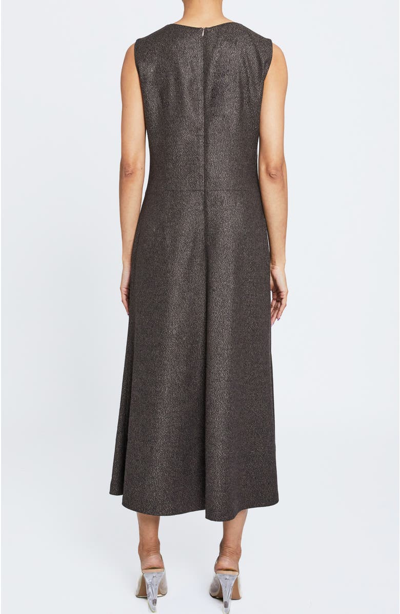 Santorelli BELLE Sleeveless Midi Dress with Front Seam Detail, Alternate, color, Hickory Brown
