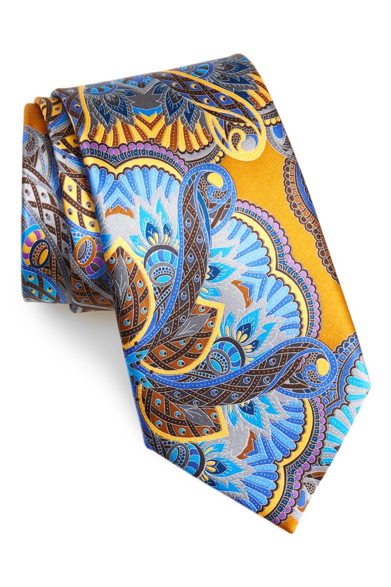 Ermenegildo Zegna Quindici Silk Tie, Main, color, NAVY