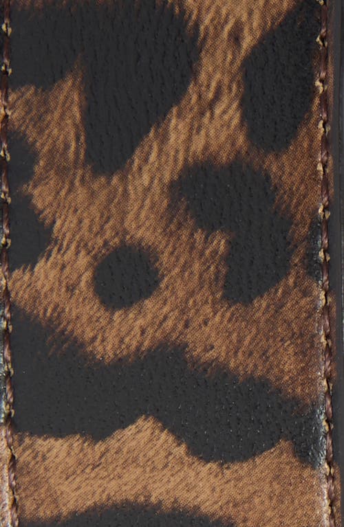 Kurt Geiger London Brixton Leopard Print Leather Belt In Brown