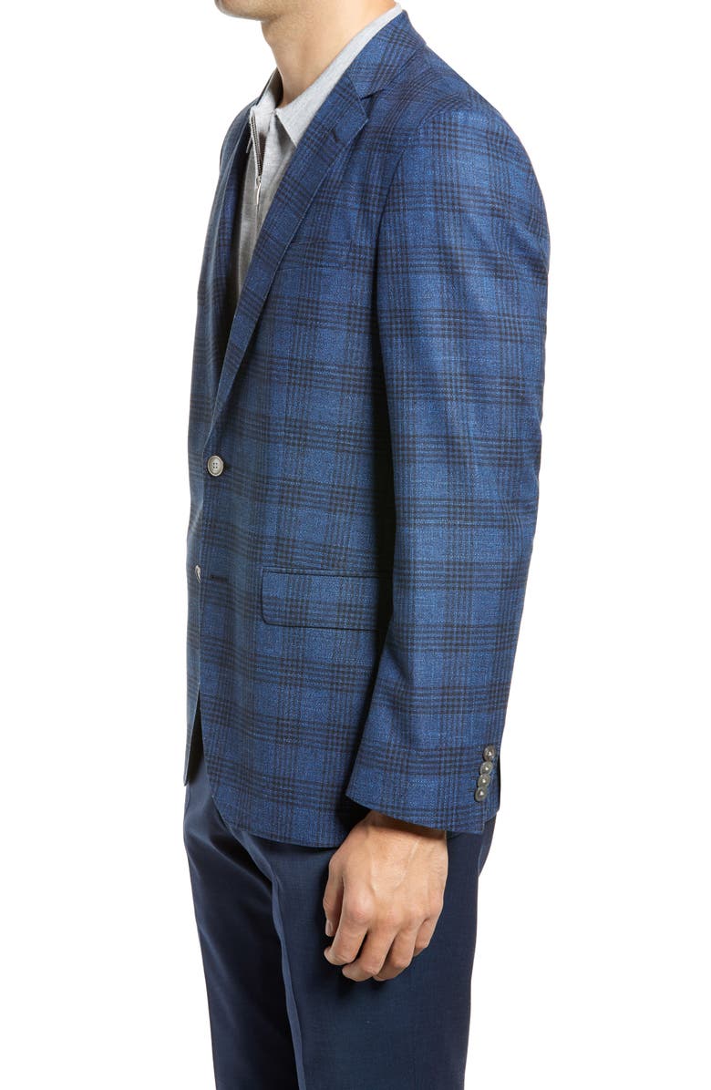 BOSS Hartley Classic Fit Plaid Wool Blend Sport Coat, Alternate, color,